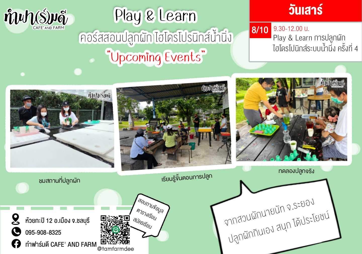 Play and Learn การปลูกผักไฮโดรโปนิกส์ระบบน้ำนิ่ง 8 ตุลาคม 2565