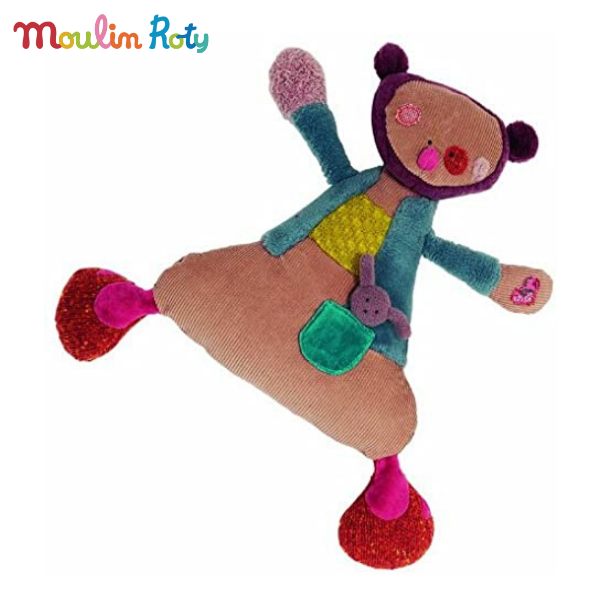 Moulin Roty ตุ๊กตาครอบครัวหมี แม่หมี สุง 30 cm.+กล่องของขวัญ MamaPetitpas MR-642404