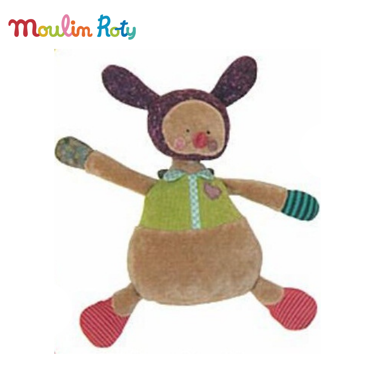 Moulin Roty ตุ๊กตาครอบครัวหมี ลูกหมี สุง 27cm.+กล่องของขวัญ Petit Petitpas MR-642403
