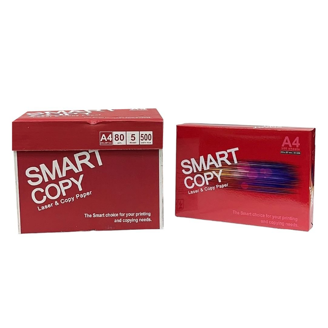 SMART COPY A4 PAPER 80GM (RED) 500'S/REAM (5 REAM/BOX)