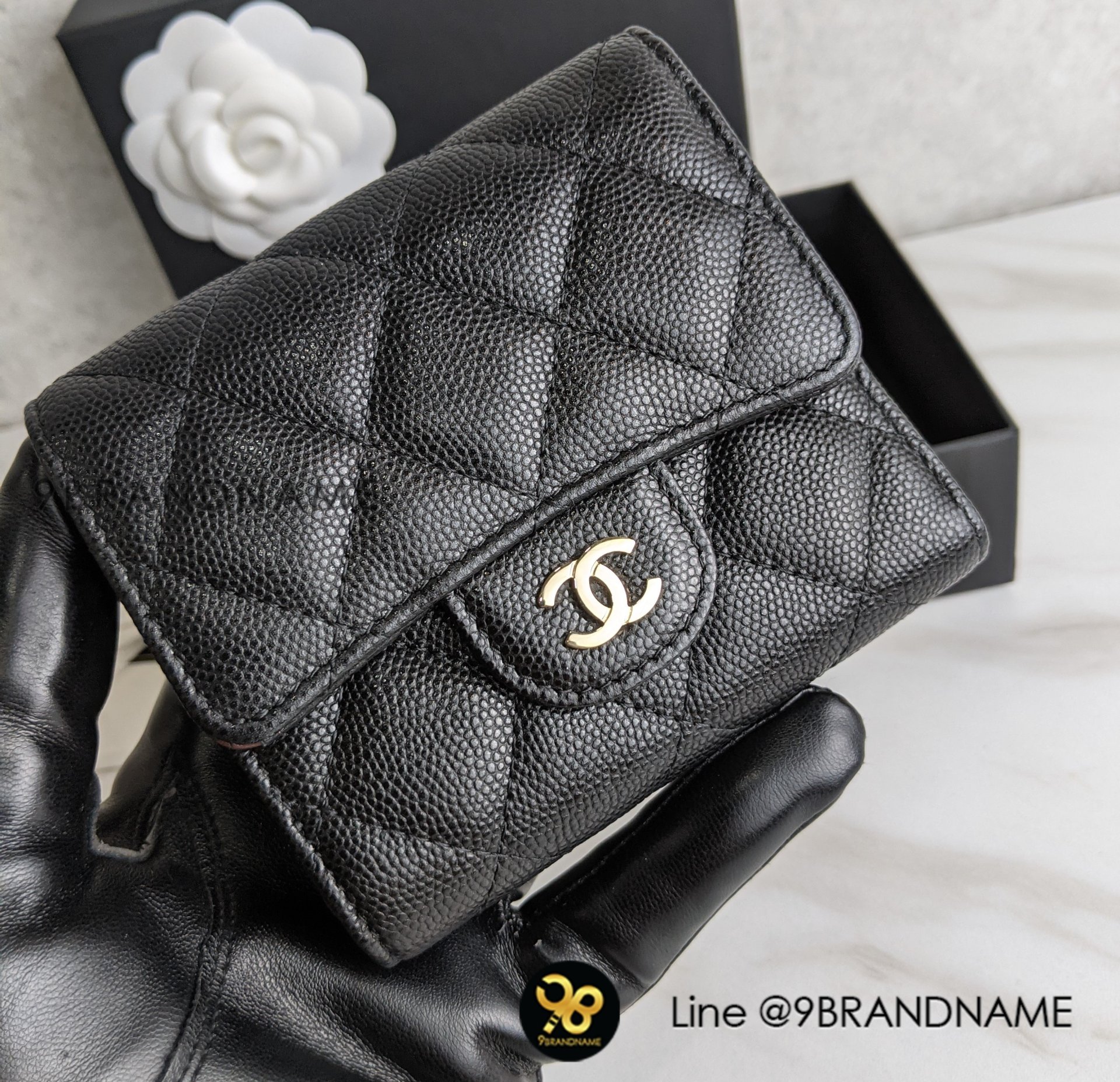 Used​ -​Chanel Classic​ Small​ Flap​ Wallet​ ใบสั้น​ 3พับ - 9brandname