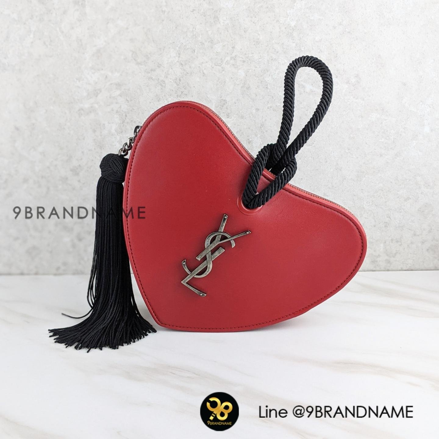 Saint Laurent Ysl Heart Bag in Red