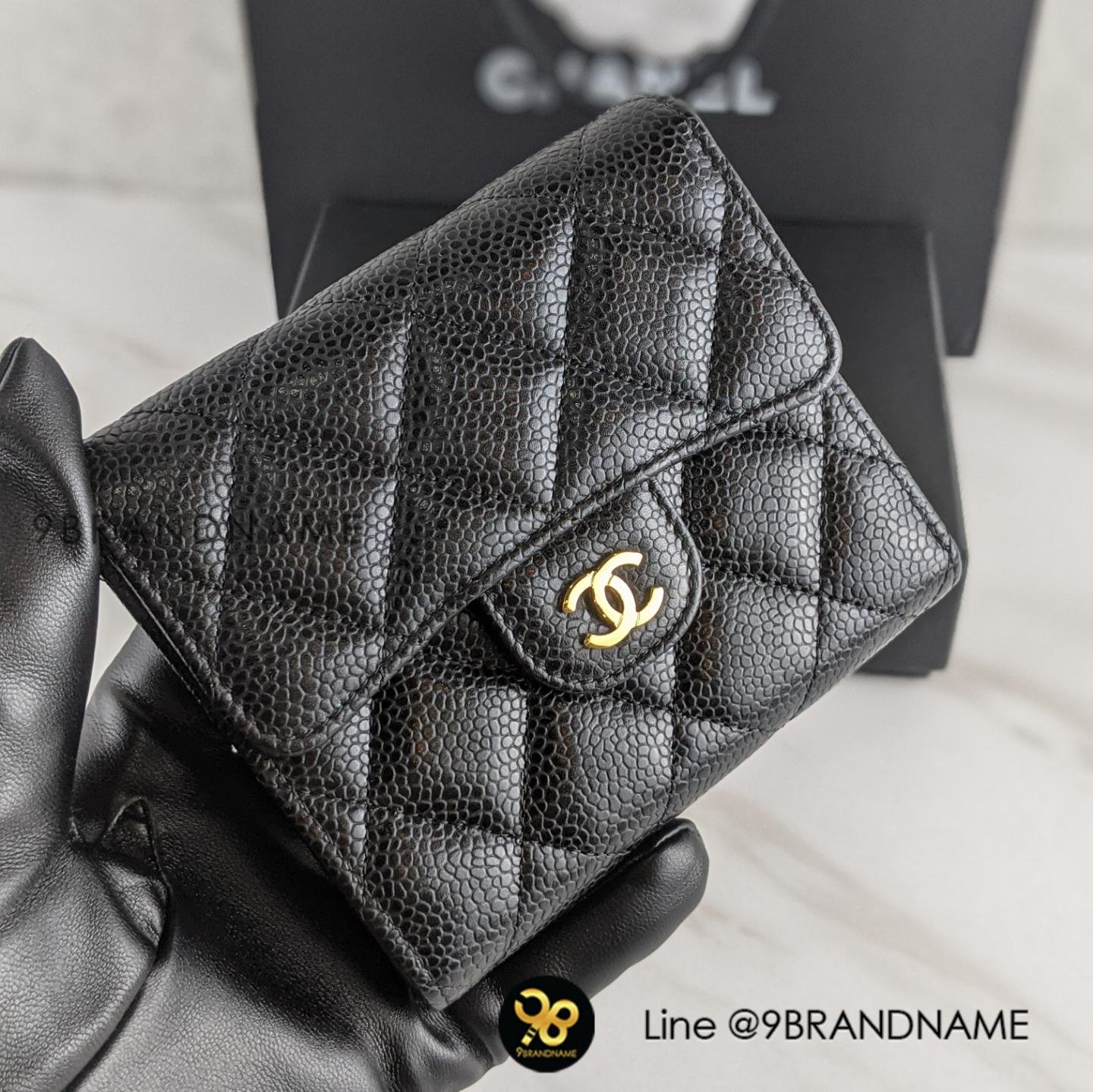 Chanel TriFold Black Caviar Compact Wallet  THE PURSE AFFAIR