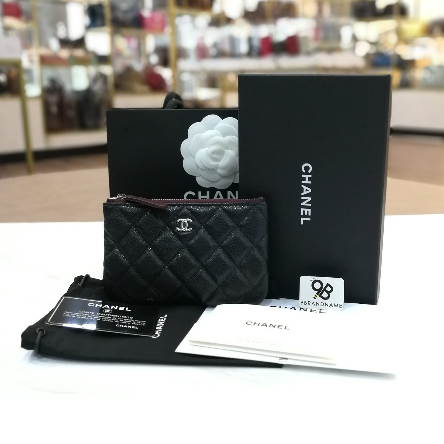 Chanel Classic​ Mini​ Pouch​ Black Caviar​ SHW​ Pounds & Cases - 9brandname