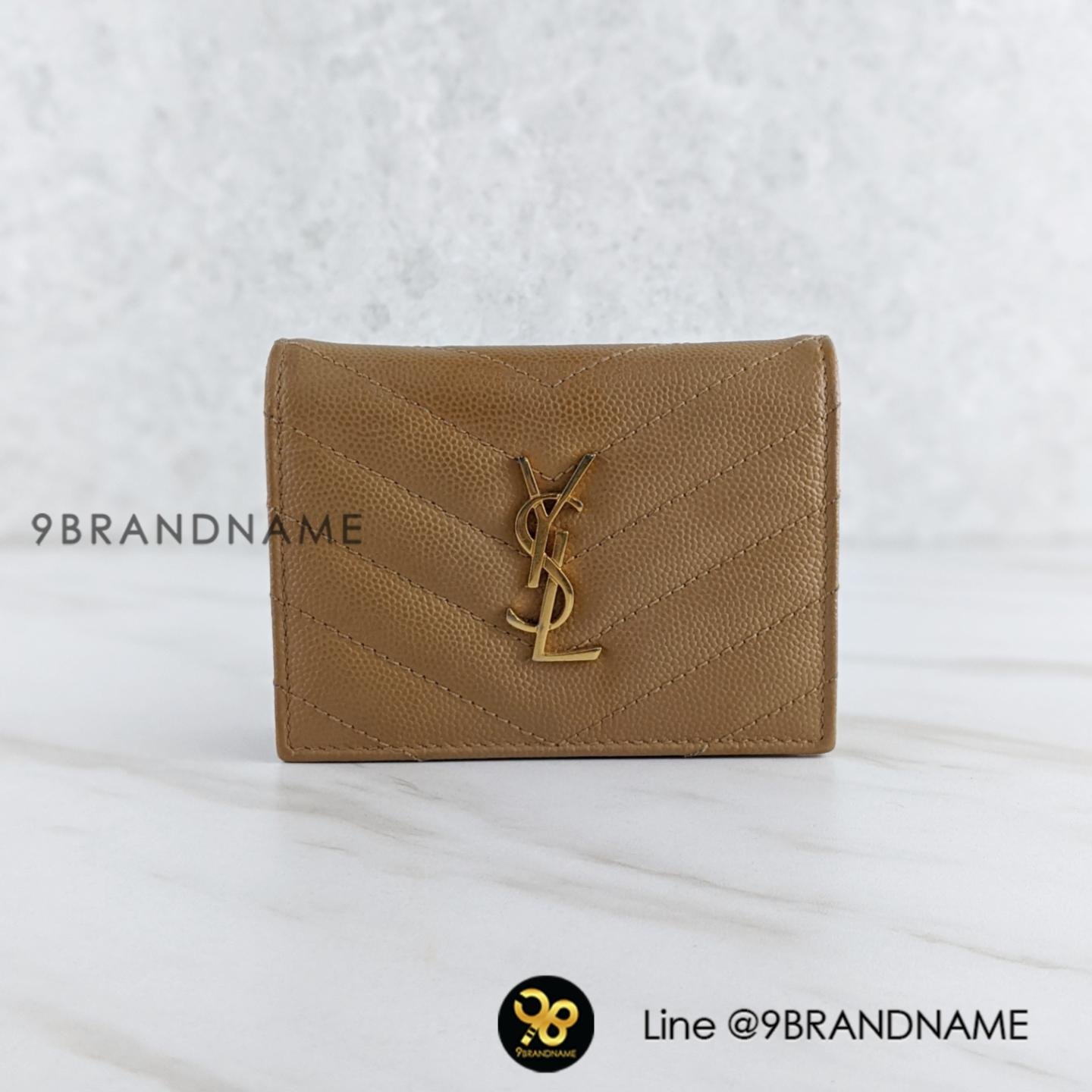 Ysl beige card online holder