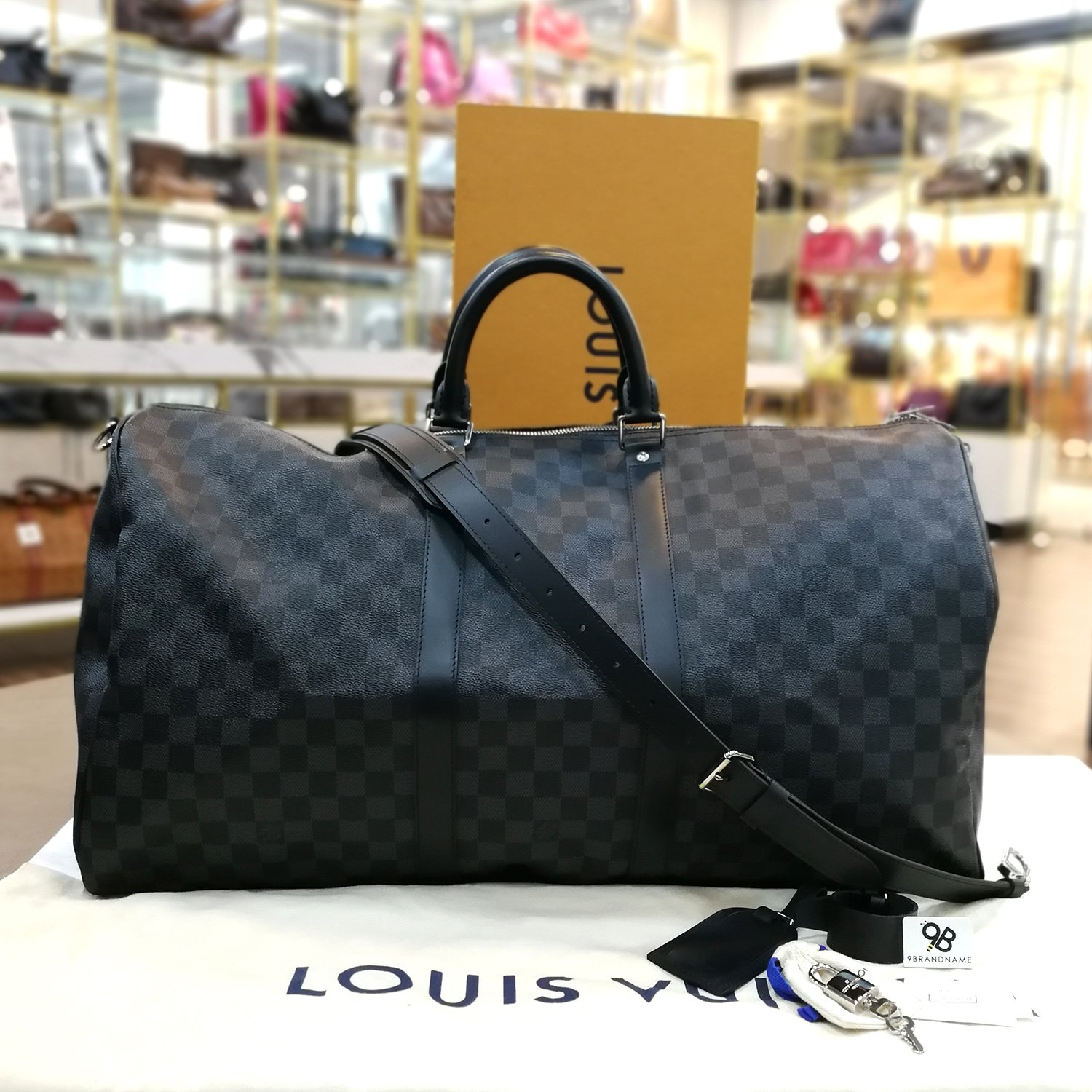 Un used​ -​ Louis Vuitton​ Keepall​ Bandoulere​ Canvas​ Graphite N41413​  Size​ : 55 - 9brandname