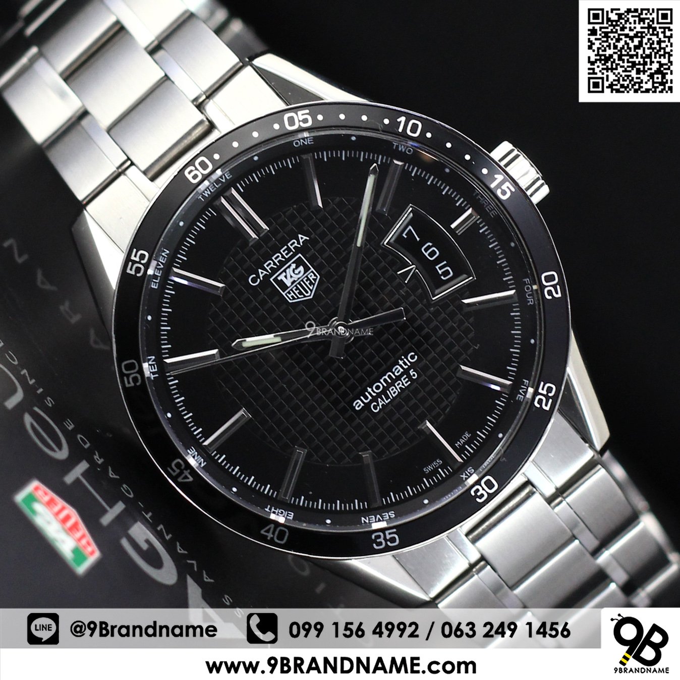 TAG Heuer Men's WV211M.BA0787 Carrera Automatic Black Dial Stainless Steel Man Size 