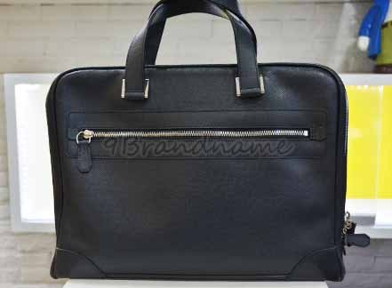 LOUIS VUITTON Igor Ardoise Taiga Black Leather Briefcase 
