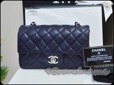 Chanel Mini 8 Classic Dark Blue caviar SHW  กระเป๋าสะพายใบจิ๋ว สุดฮิตค่า น่ารักมากๆ