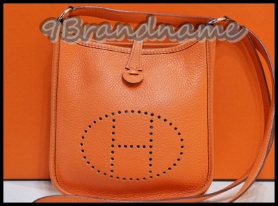 Hermes Mini Everlyn Orange Size TPM -  Used Authentic กระเป๋าสะพาย cross body ทรงยอดนิยม เป็น Unisex ใช้ได้ทั้งผู้หญิงและ ผู้ชายนะคะ สีส้ม Signature ตามแบบน้องม้า มือสองสภาพสวยค่า ไซสืมินิ น่ารักและใช้สะดวก