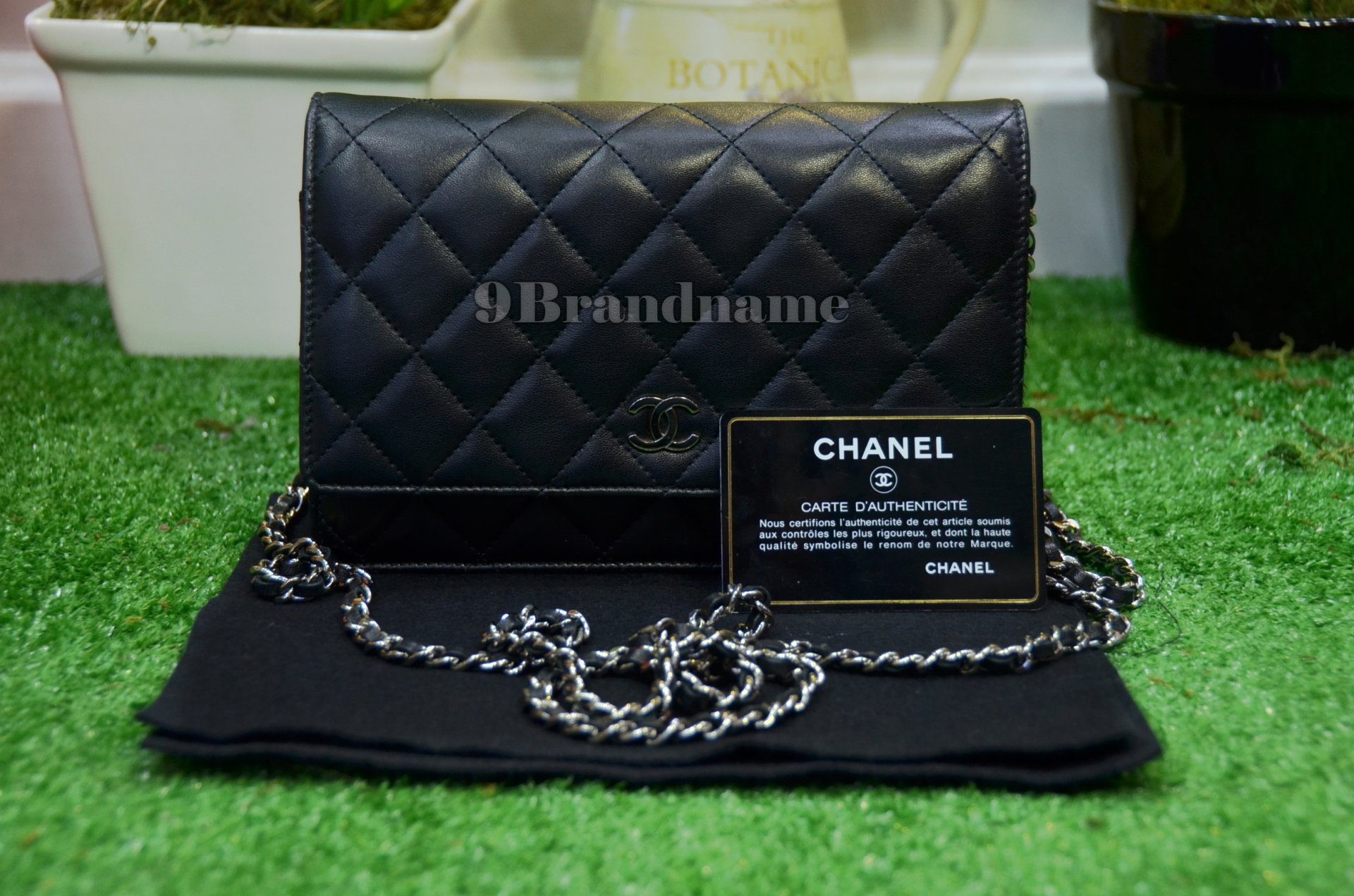 Chanel Wallet On Chain WOC Black Lamb SHW - Used Authentic Bag - 9brandname