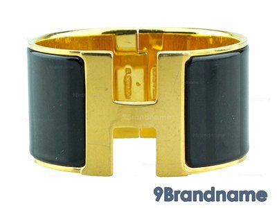 Hermes Clic Clac XL Bracelet Black Logo H Gold - Used Authentic  ข้อมือแอร์เมส ไซส์ใหญ่สีดำหัวHสีทอง ของแท้มือสองสภาพดีค่ะ