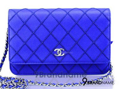Chanel Wallet On Chain Fancy Royal Blue Quilted Calfskin SHW - Used Authentic Bag