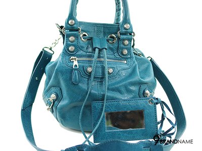 Balenciaga Pom Pom Mini Thequoise SHW - Used Authentic Bag