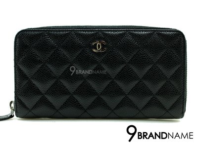 Chanel Zippy Long Wallet Black Cavier SHW - Used Authentic Bag  กระเป๋าสตางค์ชาแนล ซิปปี้ใบยาวสีดำคาเวียอะไหล่เงิน
