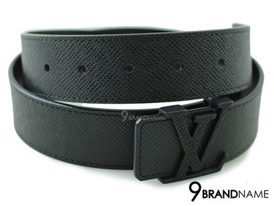 Louis Vuitton Initiales Belt Taiga Ardoise in Taiga Leather with Matte Black  - US