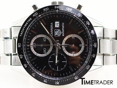 Tag Heuer Carrera Chronograph Caribre 16 Auto Steel Men Size นาฬิกาแท็กฮอย์เออร์ คาลิล่า จับเวลาออโต หน้าปัดสีดำหลังเปลือย ขายนาฬิกาแท็กมือสอง สภาพดีค่ะ