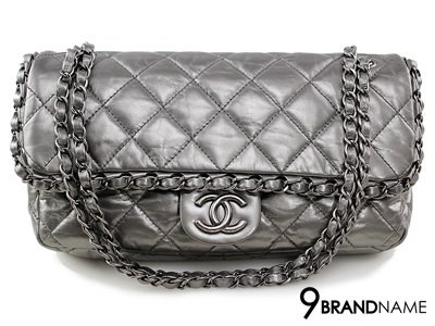 Chanel Chain Me Flap Bag Around Jumbo Silver Metallic RHW - Used Authentic  Bag - 9brandname