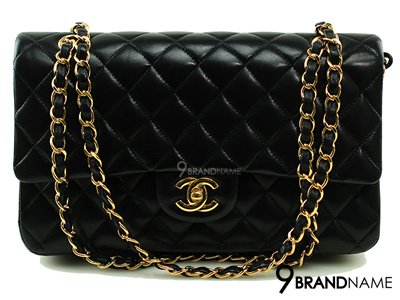 Chanel Classic Black Lambskin Medium Size10 GHW - Used Authentic Bag กระเป๋าชาแนล คลาสสิคไซส์10นิ้ว สีดำหนังแกะ อะไหล่สีทอง รุ่นนิยมตลอดกาล ขายชาแนลของแท้ค่ะ
