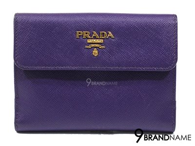 Prada 1M0523 Wallet Saffiano Metal Viola - Authentic Bag  กระเป๋าตังปร้าด้า เปิดได้สองฝั่ง สีม่วง ของแท้มือสองสภาพดีค่ะ