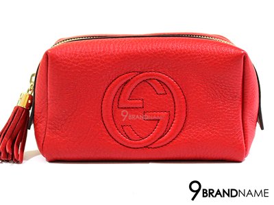 Gucci Cosmetic Bag Leather Red - Authentic Bag - 9brandname