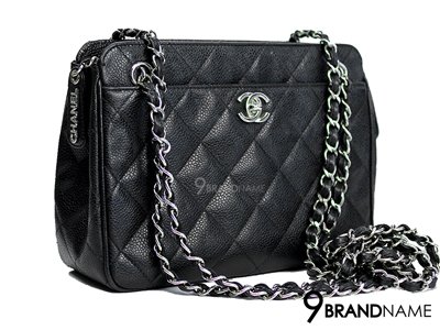 Chanel Vintege Camera Black Cavier SHW  - Used Authentic Bag กระเป๋า ชาแนล รุ่น คาเมร่า วินเทจ สีดำ หนังคาเวีย ทรงสวย สายคู่ ซิปบน ใช้งานสะดวก ของแท้ มือสอง สภาพดีคะ