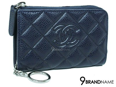 Chanel coin purse marine blue SHW - Authentic Bag กระเป๋า ชาแนล ใส่เหรียญ และการ์ด สีน้ำเงินเข้ม คาเวีย อะไหล่เงิน มีโซ่สำหรับคล้องพวงกุญแจด้านใน ใสการ์ด และเหรียญ สวย เล็กกระทัดรัด
