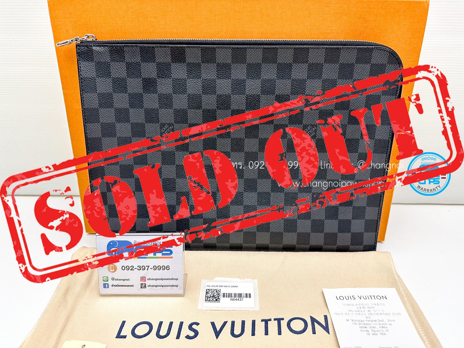Louis Vuitton Pochette JOUR GM Damier Graphite Canvas n64437 ปี 2020 (C2304013)