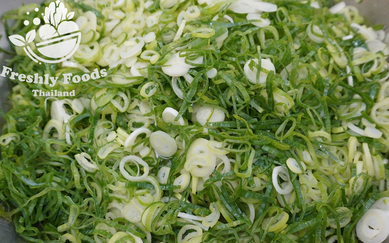 Japanese spring onions sliced