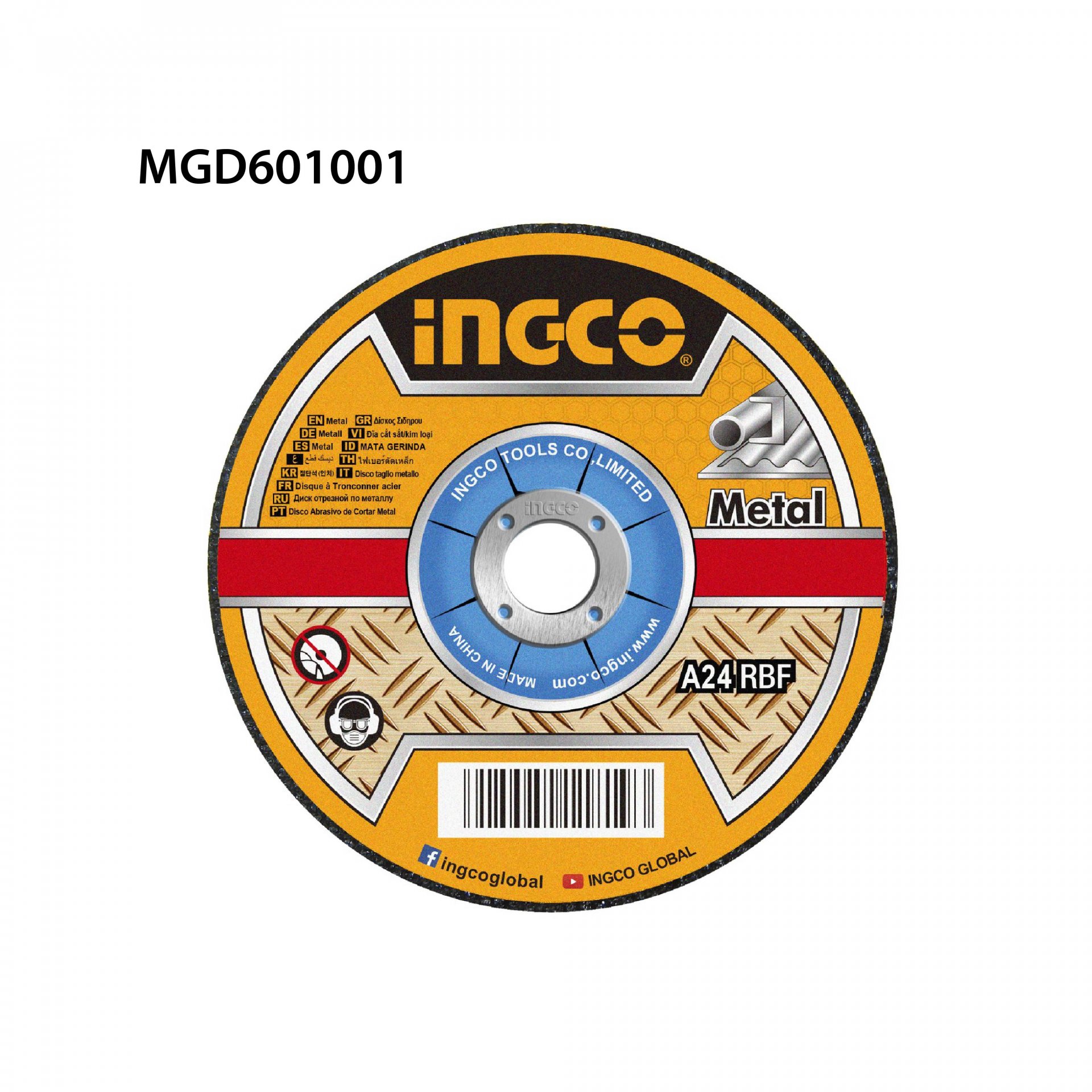 ใบเจียรเหล็ก 4"x6 mm. INGCO MGD601001