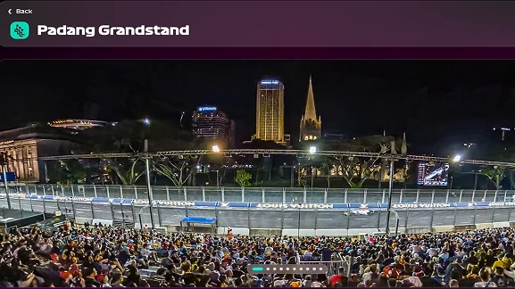 รีวิวมุมมองที่นั่ง Padang Grandstand สนาม F1 สิงคโปร์ วิวโค้ง Singapore Sling และใกล้เวทีคอนเสิร์ต