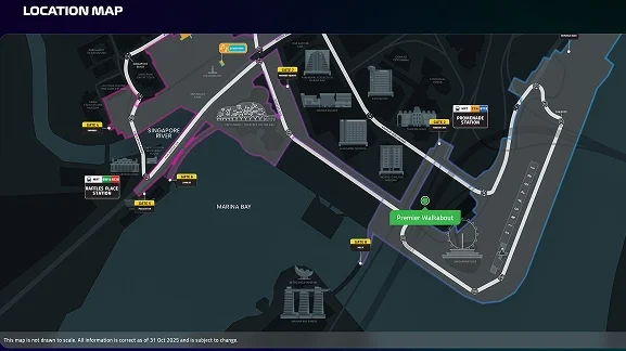 แผนผังแสดงขอบเขตการเข้าใช้งาน Zone 1, 2, 3 และ 4 สำหรับผู้ถือบัตร Premier Walkabout