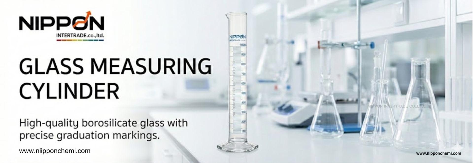 กระบอกตวงแก้ว (Glass Measuring Cylinder) ขนาด 100ml -1,000ml