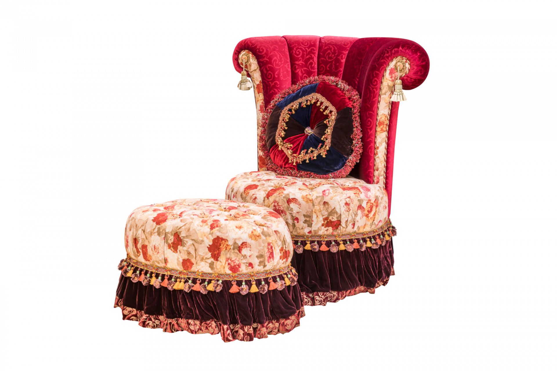 Odette Red Velvet Royal Chair