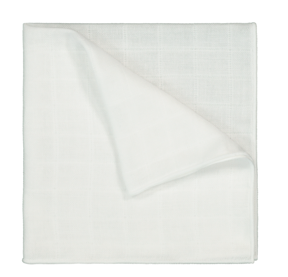 Muslin Bamboo Handkerchief 12 inches, Set of 6 - White