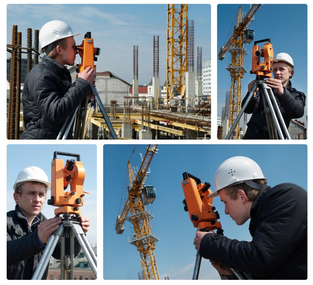 การใช้กล้องวัดมุม (Theodolite) หรือกล้องไลน์เพื่องานก่อสร้าง