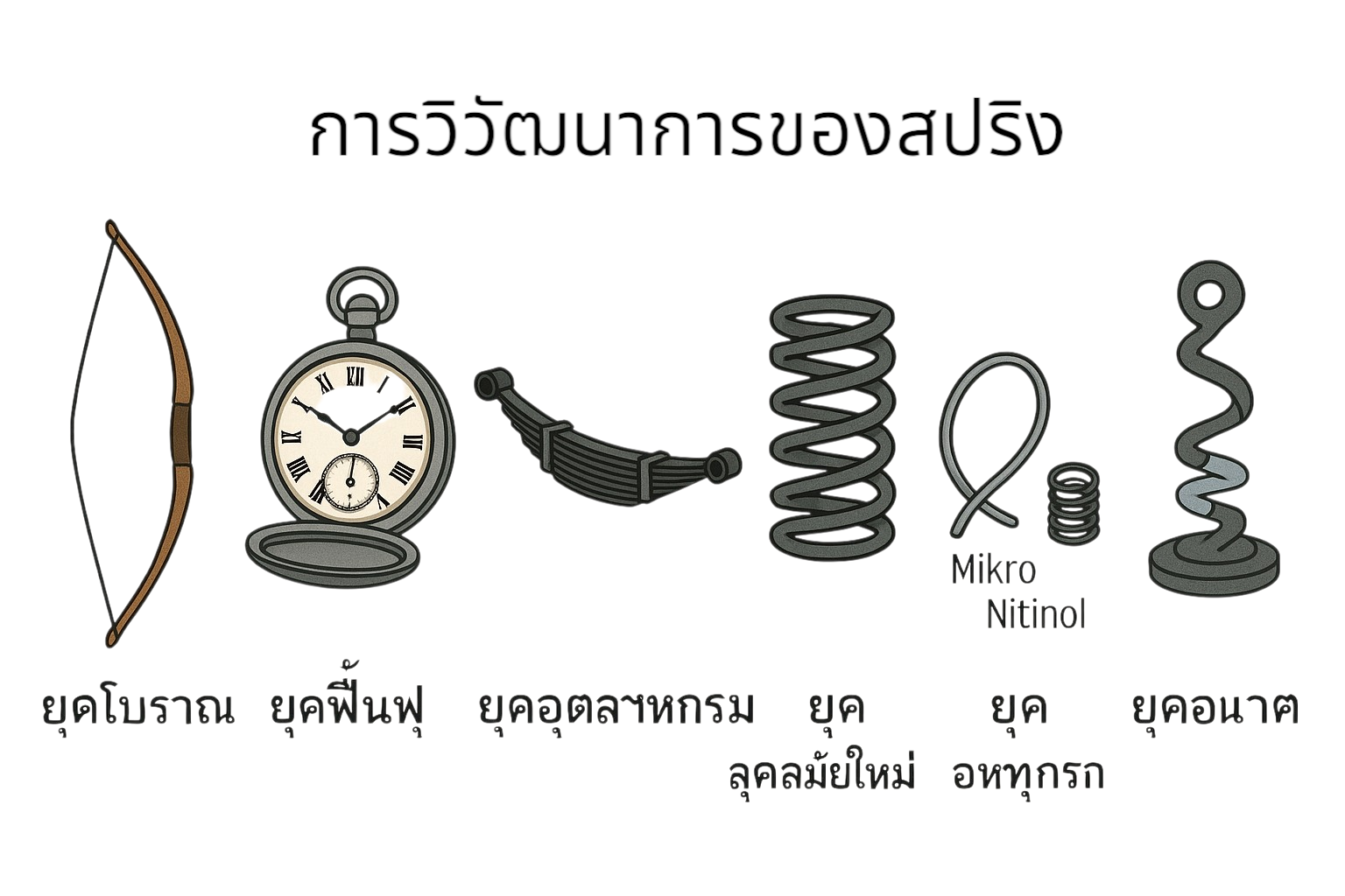 วิวัฒนาการของสปริงในแต่ละยุค