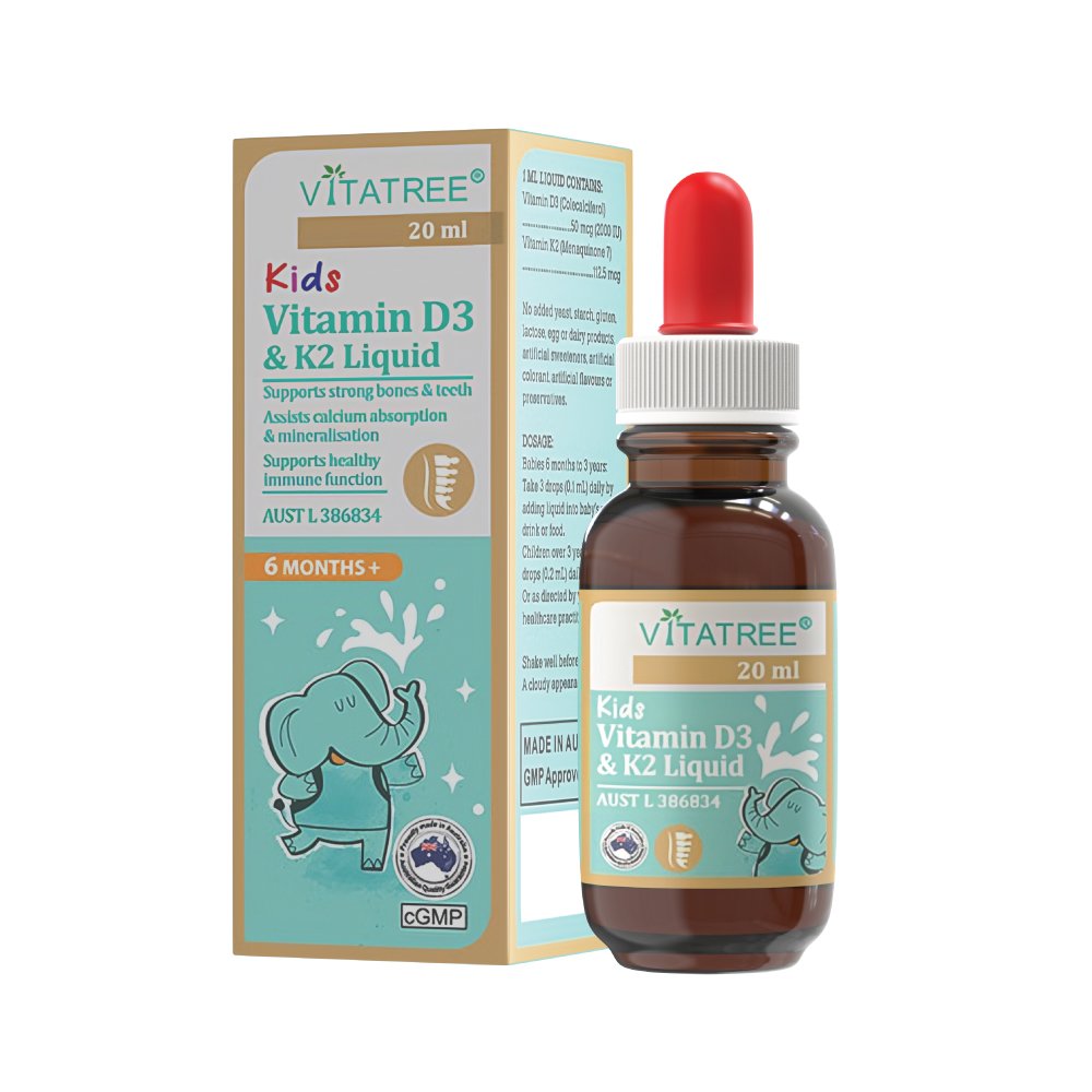 Vitatree Kids Vitamin D3 & K2 Liquid 20ml vitatree