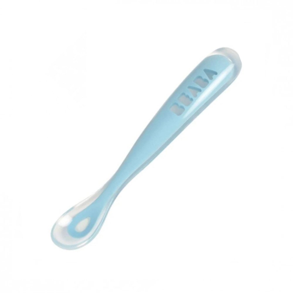 Ergonomic 1st age silicone spoon - Windy Blue