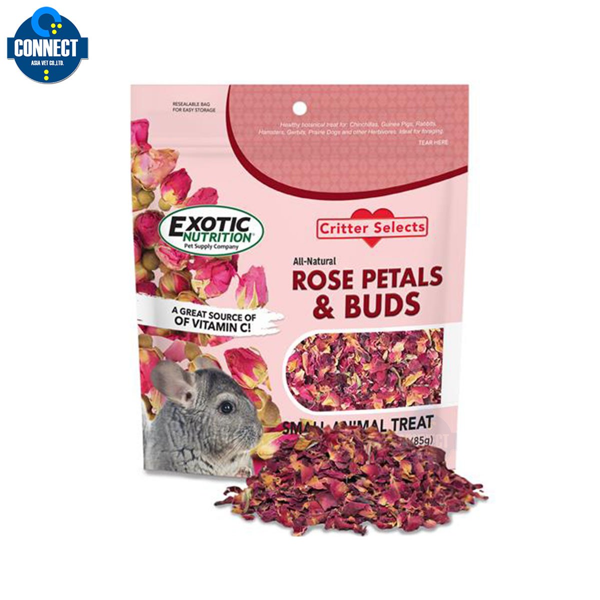 Exotic Nutrition - ROSE PETALS & BUDS TREAT 25 กรัม.กลีบและดอกกุหลาบแห้งออร์แกนิก (25 กรัม.)