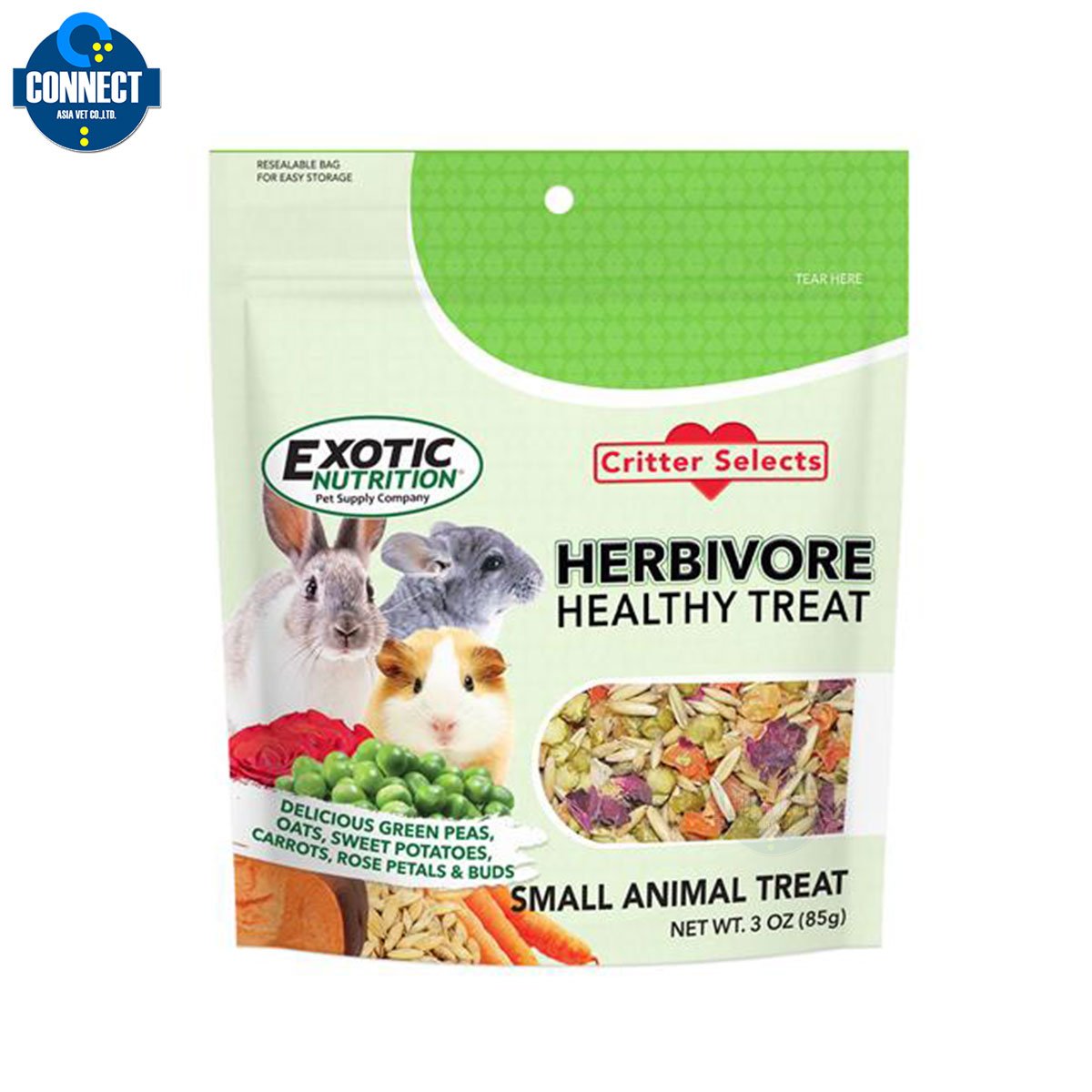 Exotic Nutrition - HERBIVORE HEALTHY TREAT 85 กรัม. เฮอร์บิวอร์ เฮลท์ตี้ ทรีส อาหารสำหรับ สัตว์กินพืช 85 กรัม.