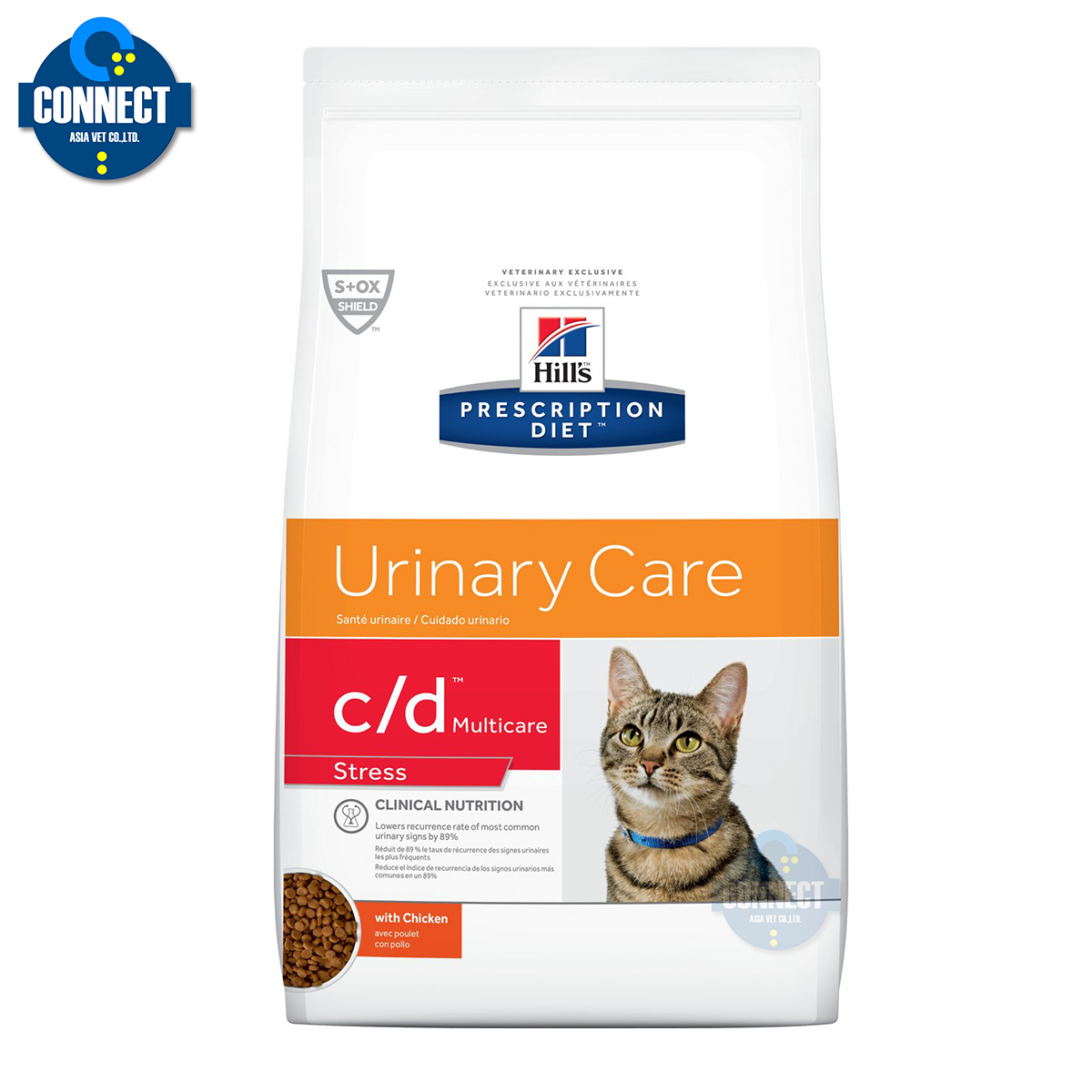 PD Feline c/d Multicare Stress with Chicken Dry.ขนาดถุง (1.5 กิโลกรัม , 3.85 กิโลกรัม.)