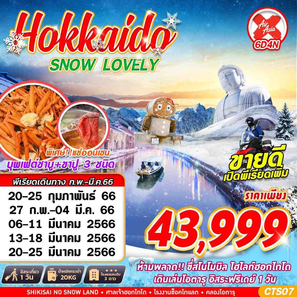 ทัวร์ญี่ปุ่น HOKKAIDO SNOW LOVE FREEDAY 6 วัน 4 คืน