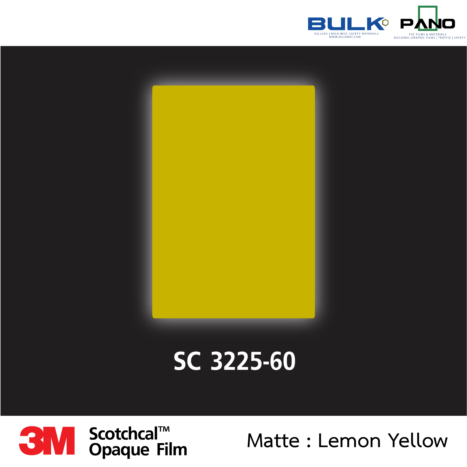 3M Scotchcal Graphic Film 32 Series-3225-60 Lemon Yellow (Matte)
