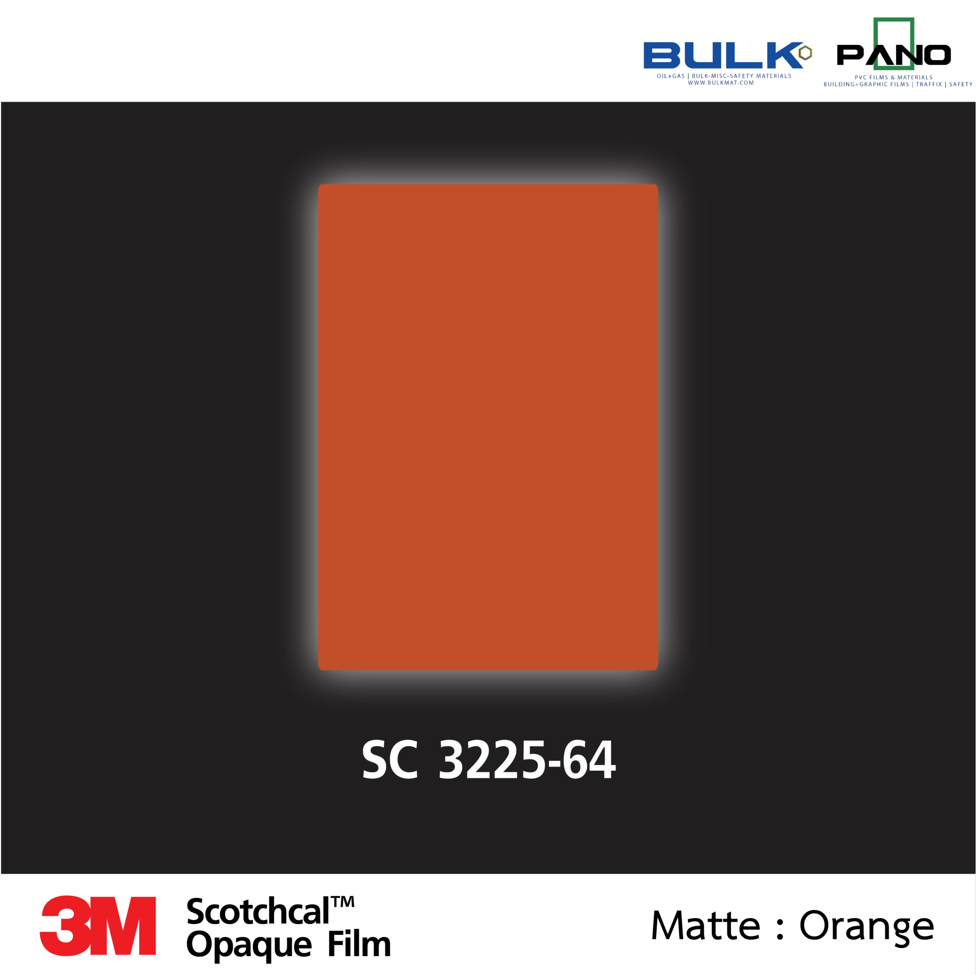 3M Scotchcal Graphic Film 32 Series-3225-64 Orange (Matte)