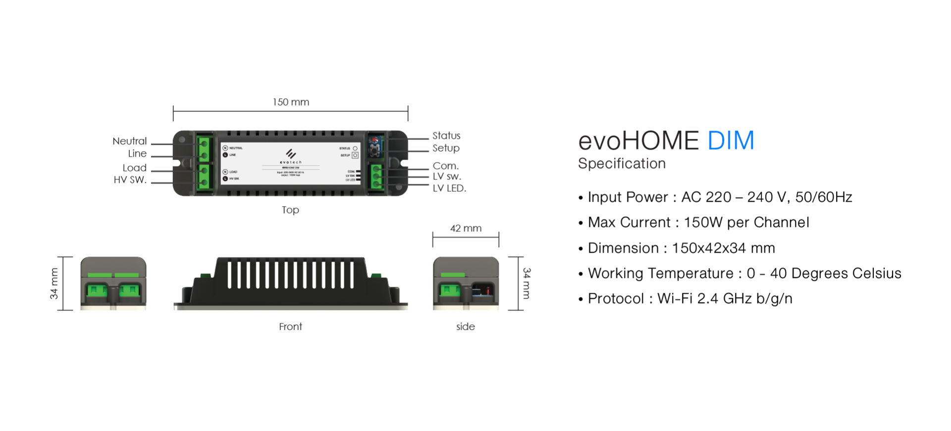 evoHOME Dimmer - Specification