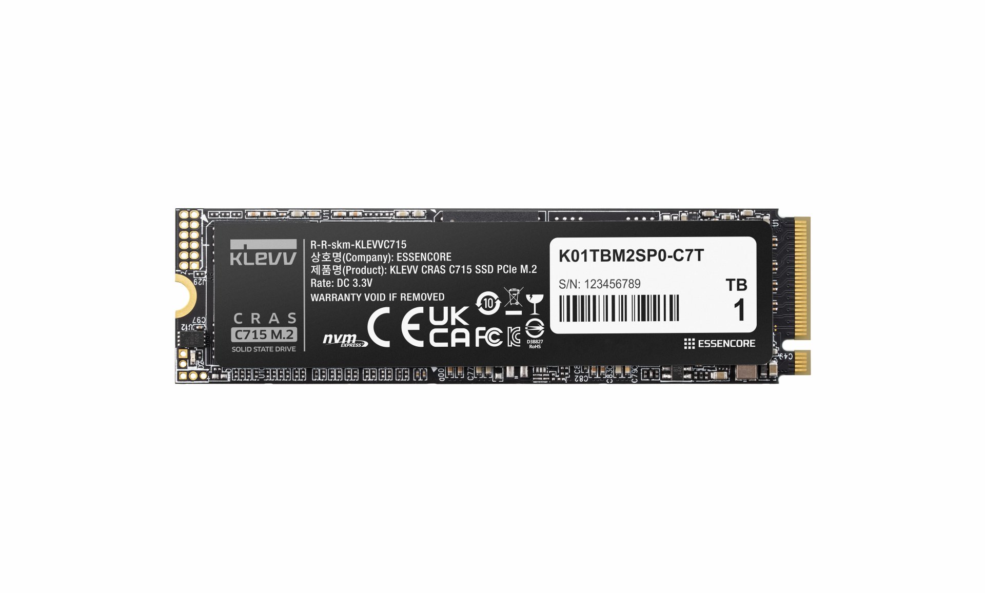 KLEVV CRAS C910G M.2 NVMe PCIe Gen4x4 SSD - 1 TB