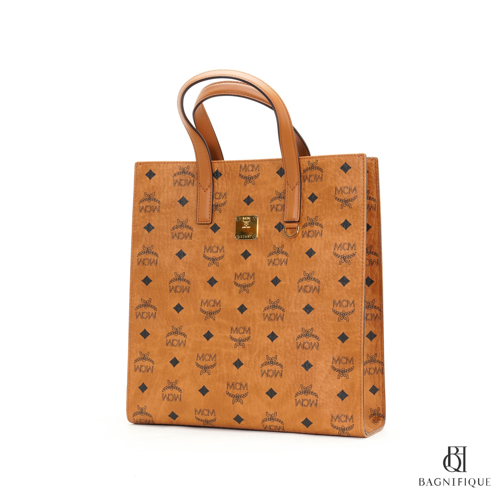 Cloth tote MCM Brown in Cloth - 27435392