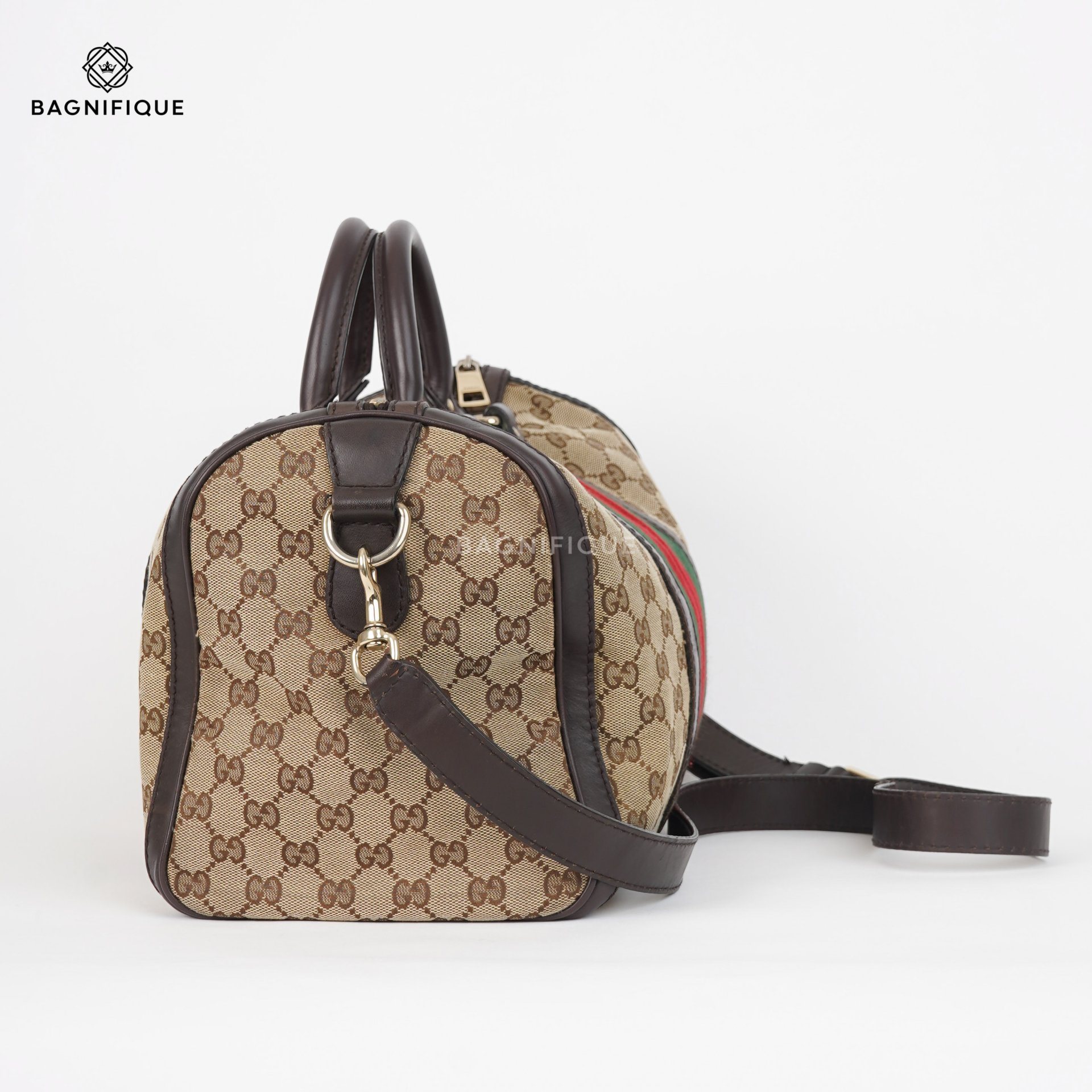 Gucci Medium Vintage Web Original GG Boston Bag