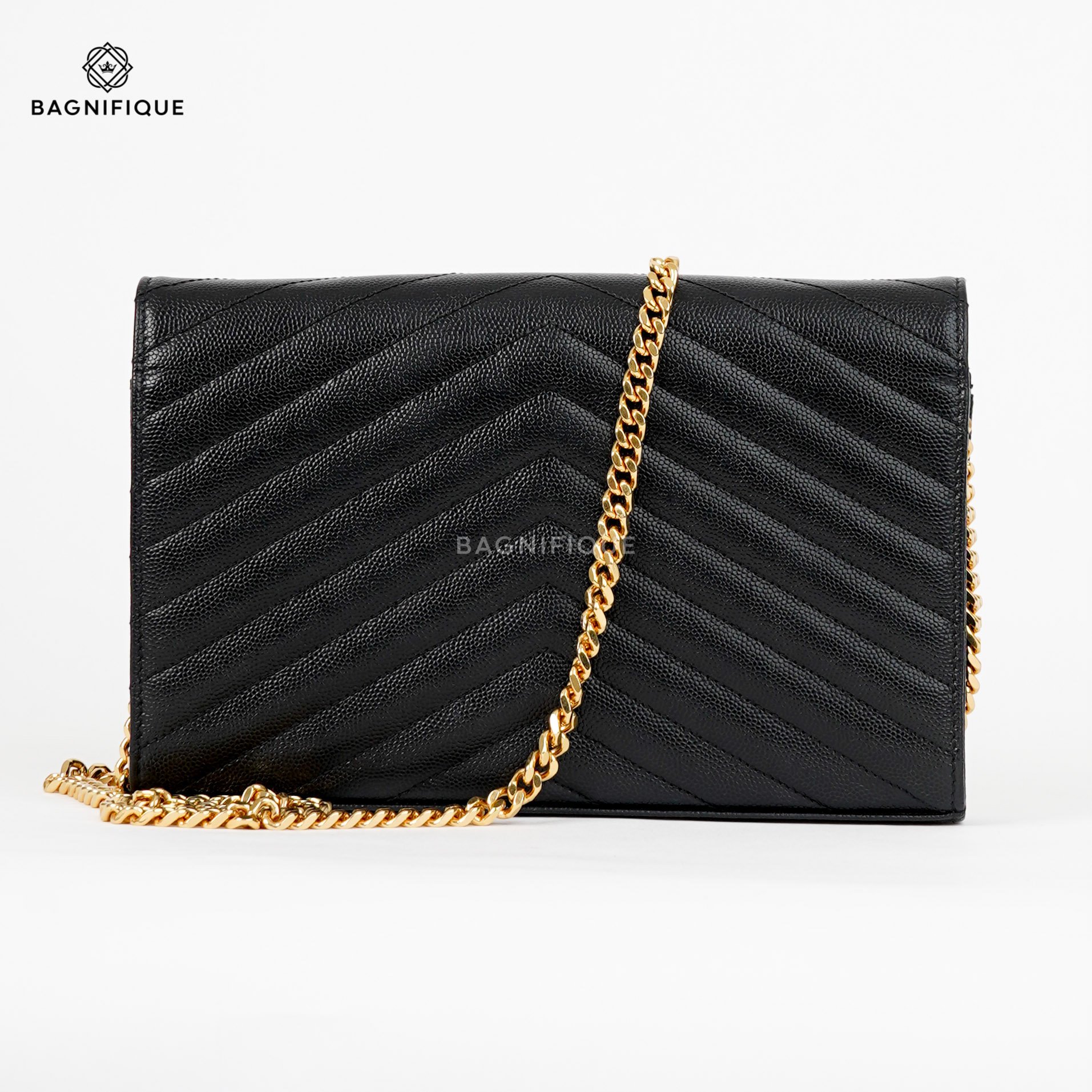 YSL WOC 7.5 CHEVRON BLACK SHW - bagnifiquethailand